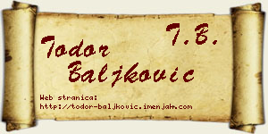 Todor Baljković vizit kartica
